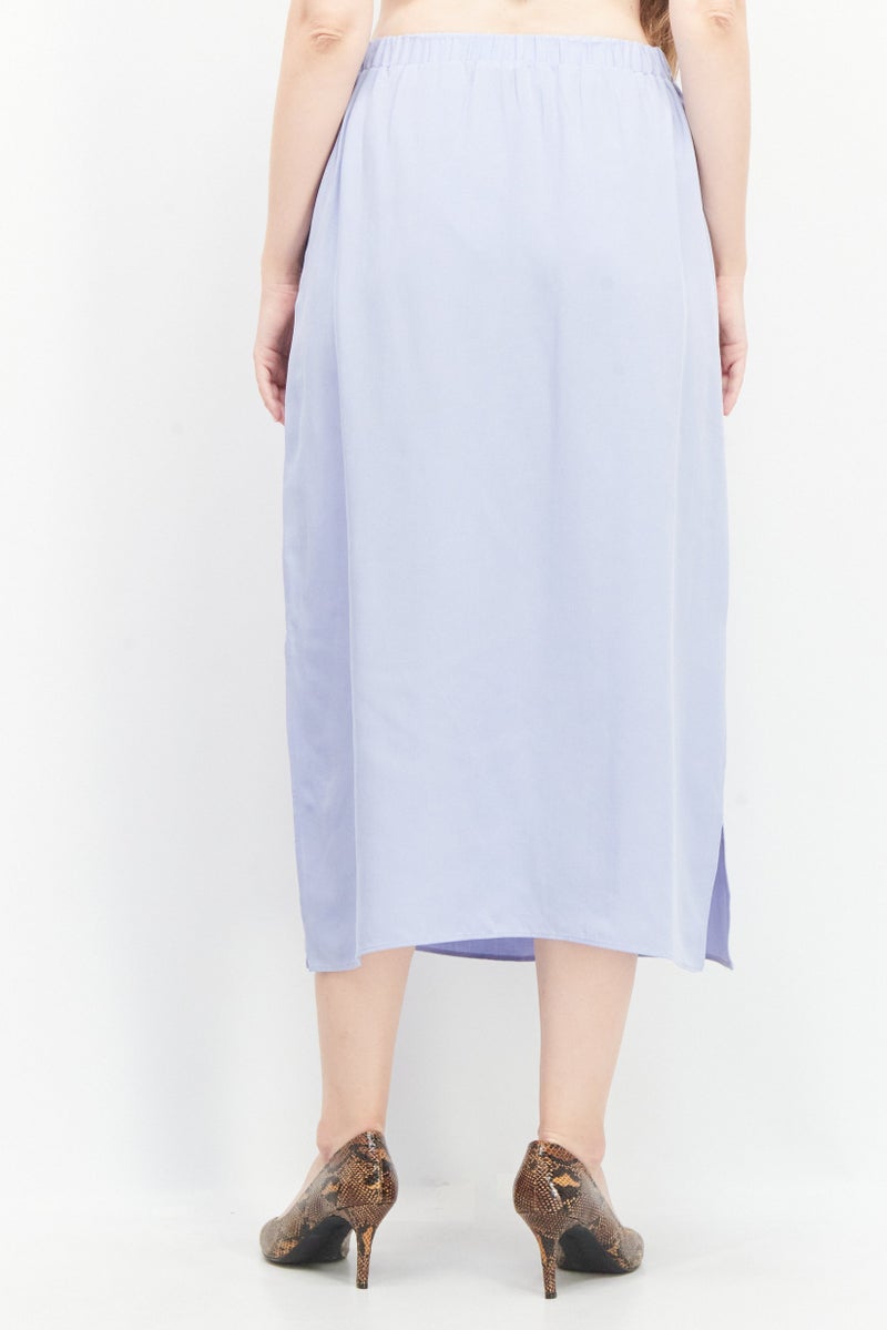 Tchibo Women Solid Midi Skirt, Lavender - Image 2